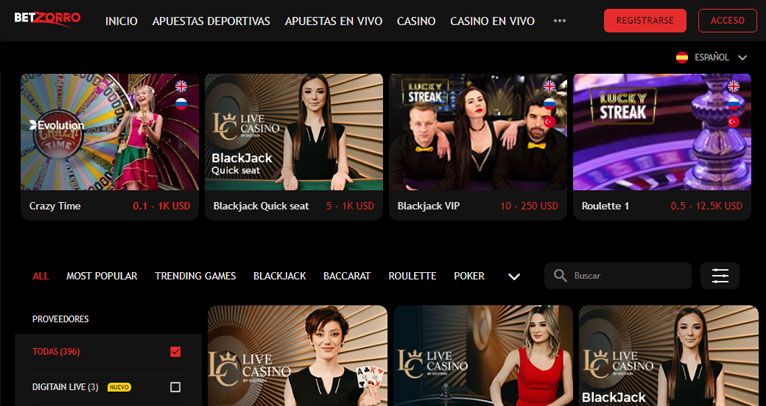betzorro cassino vivo